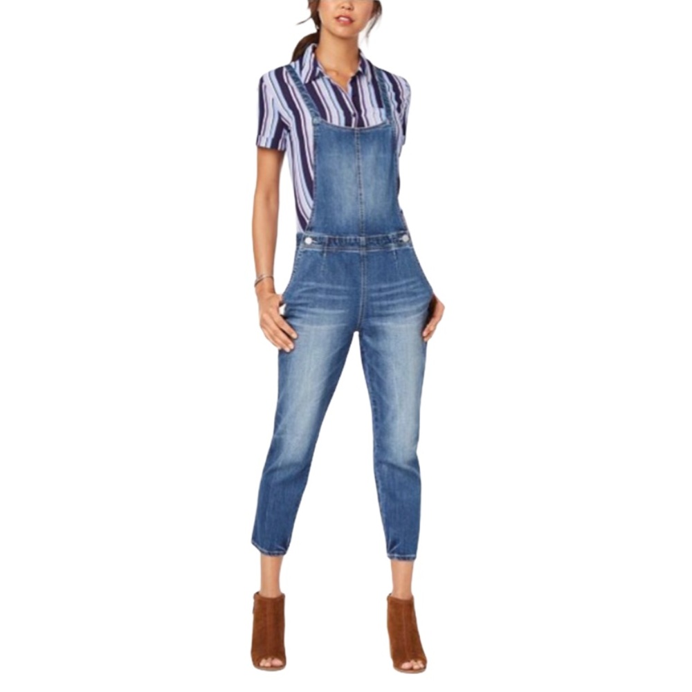Dollhouse Sweet Delight Cropped Denim Overalls
